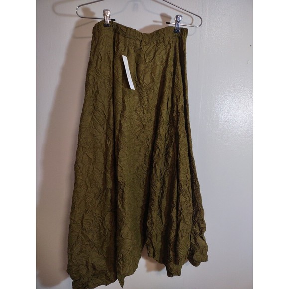 Planet Green Silk Skirt OSFM NWT MSRP $319 Crushed Silk Designer Art to Wear USA - Picture 5 of 7